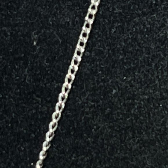 Silver Tone Curb Chain Necklace With Abalone Butterfly Pendant (4296) - Picture 5 of 7